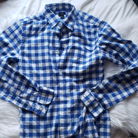 JCrew Oxford Navy Casual Button Down Shirt - Picture 1 of 4